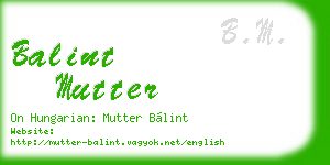 balint mutter business card